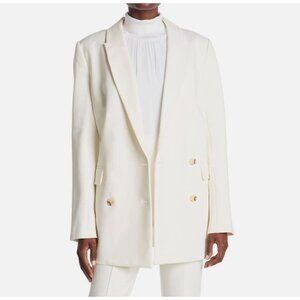 Women's Something Navy Danielle Double Breasted Blazer Career Size Medium White